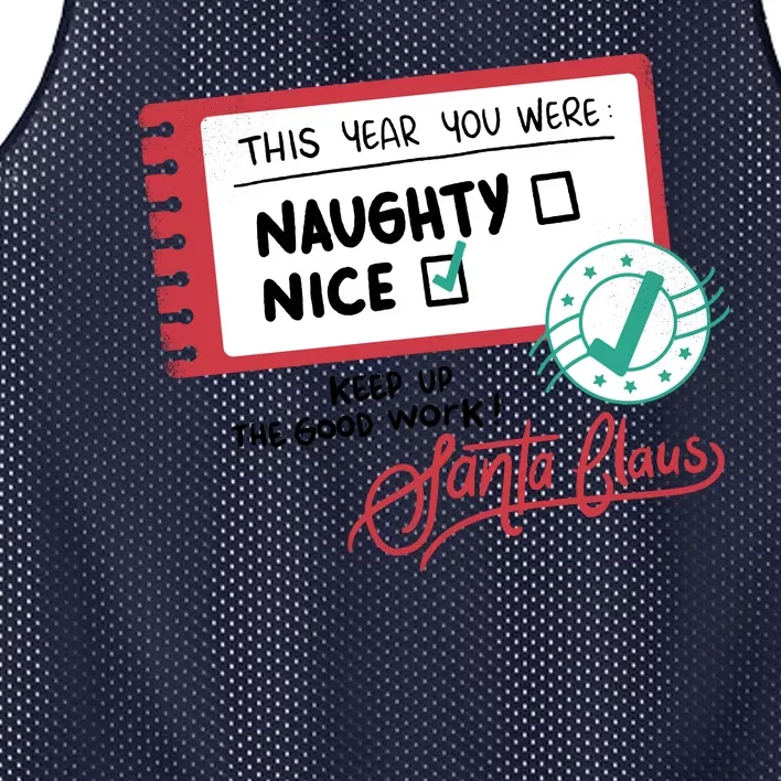 Naughty Nice List Santa Mesh Reversible Basketball Jersey Tank