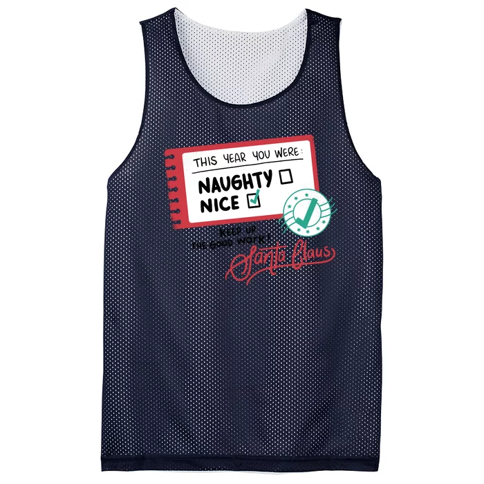 Naughty Nice List Santa Mesh Reversible Basketball Jersey Tank