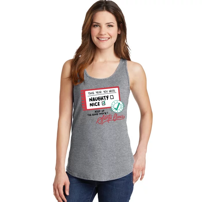 Naughty Nice List Santa Ladies Essential Tank