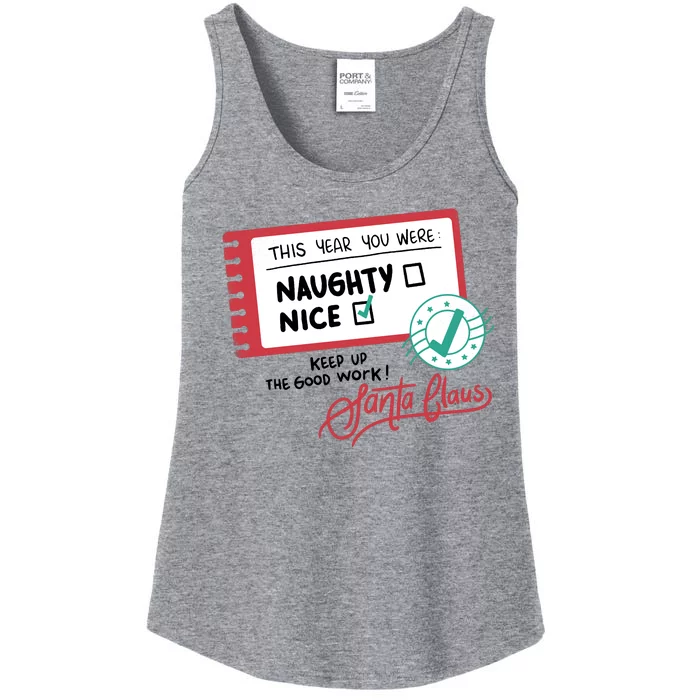 Naughty Nice List Santa Ladies Essential Tank