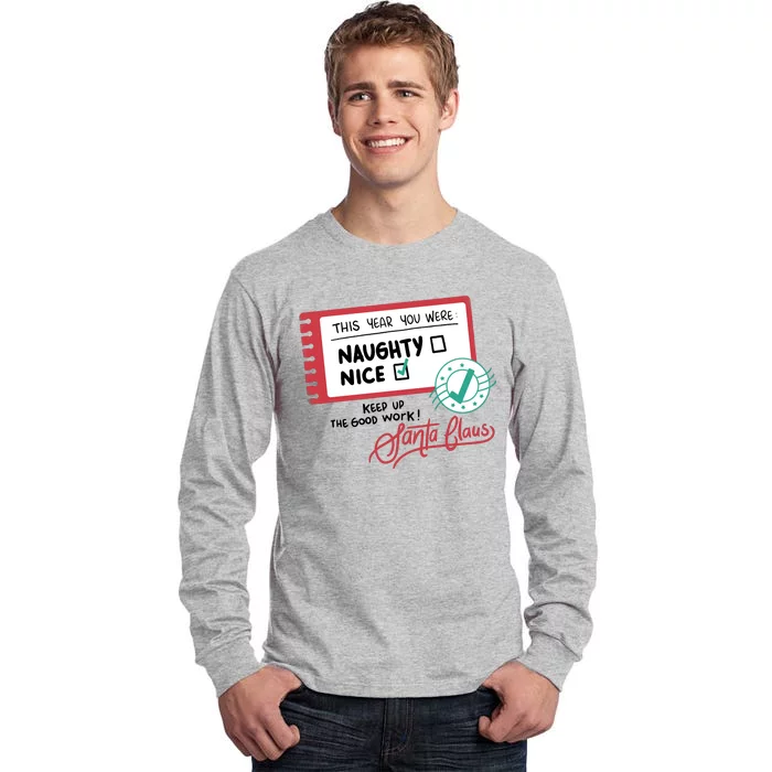 Naughty Nice List Santa Tall Long Sleeve T-Shirt