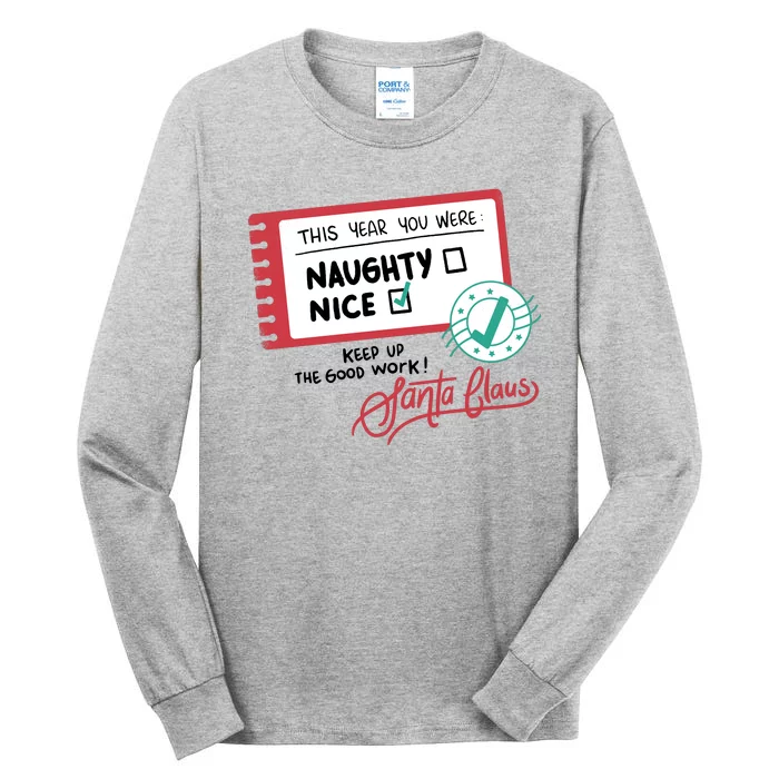 Naughty Nice List Santa Tall Long Sleeve T-Shirt