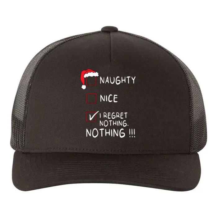 Naughty Nice List I Regret Nothing Xmas Women Christmas Yupoong Adult 5-Panel Trucker Hat