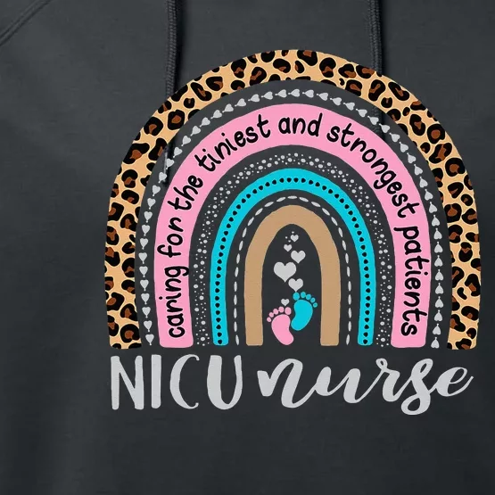 NICU Nurse Leopard Rainbow Neonatal ICU Nurse Practitioner Performance Fleece Hoodie