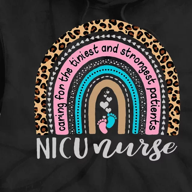 NICU Nurse Leopard Rainbow Neonatal ICU Nurse Practitioner Tie Dye Hoodie