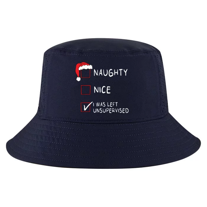 Naughty Nice List Was Left Unsupervised Women Christmas Cool Comfort Performance Bucket Hat