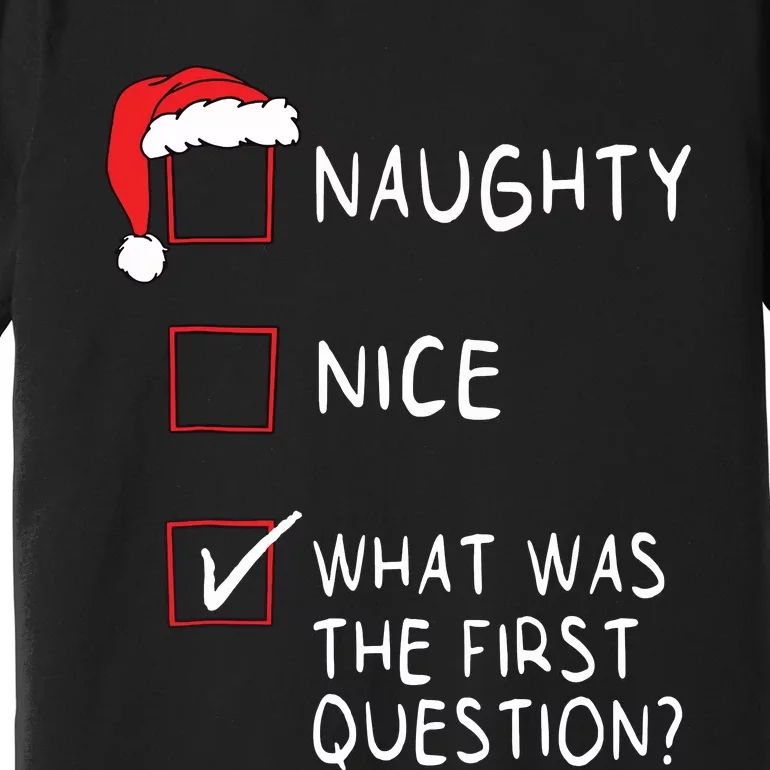 Naughty Nice List What Was The Question Women Christmas Premium T-Shirt