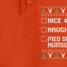 Nice Naughty Med Surg Nurse Funny Ugly Christmas Sweater Gift Dry Zone Grid Performance Polo