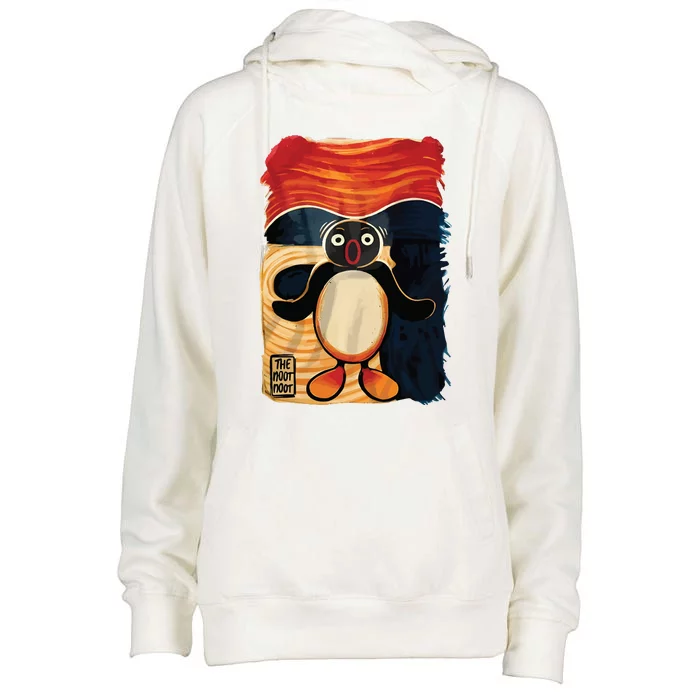 Noot Noot Madafakas Pingu Penguin Scream Anime Manga Womens Funnel Neck Pullover Hood