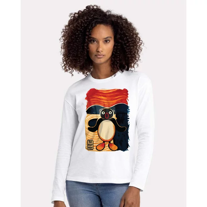 Noot Noot Madafakas Pingu Penguin Scream Anime Manga Womens Cotton Relaxed Long Sleeve T-Shirt