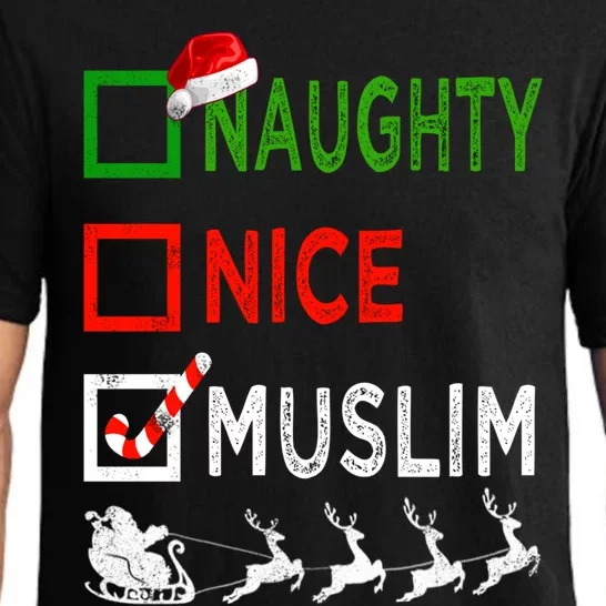 Naughty Nice Muslim Christmas Pajamas Funny Santa Hat Xmas Cool Gift Pajama Set