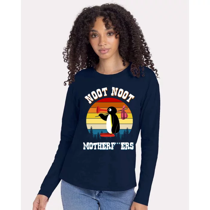 Noot Noot Motherf***ers Penguin Womens Cotton Relaxed Long Sleeve T-Shirt