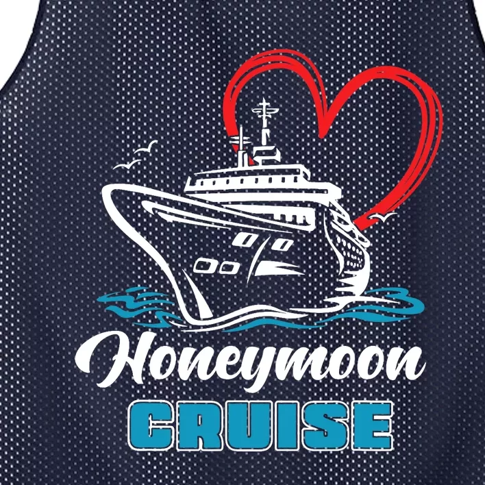 Newlywed Newly Married Cruising Matching Honeymoon Cruise Mesh Reversible Basketball Jersey Tank