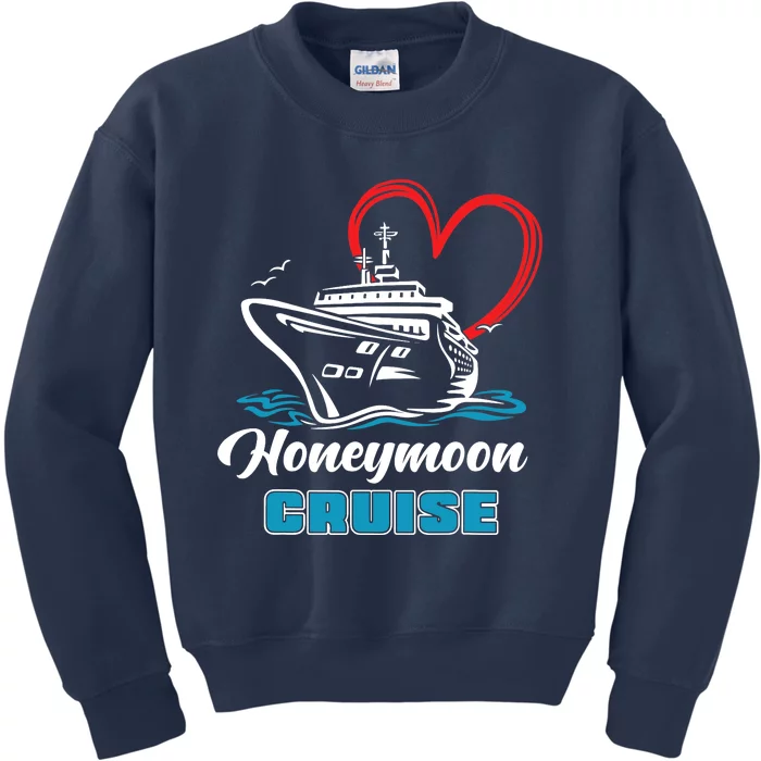 Newlywed Newly Married Cruising Matching Honeymoon Cruise Kids Sweatshirt