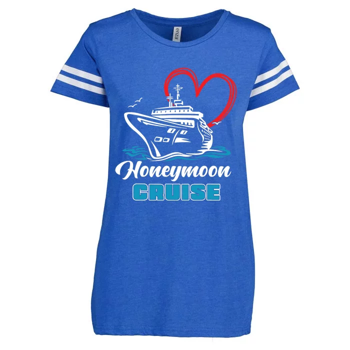 Newlywed Newly Married Cruising Matching Honeymoon Cruise Enza Ladies Jersey Football T-Shirt