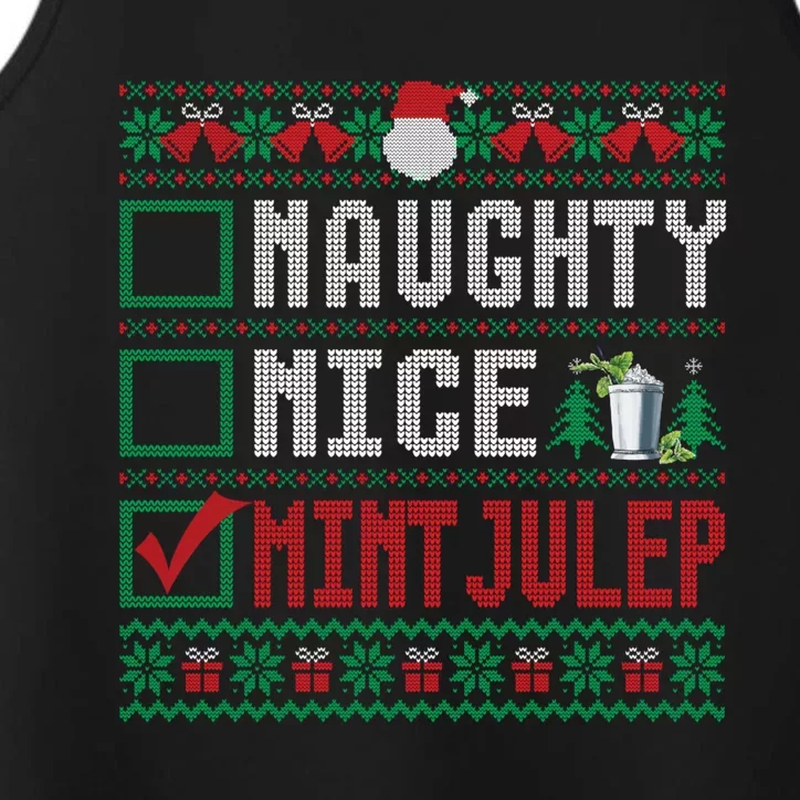 Naughty Nice Mint Julep Christmas List Cocktail Christmas Gift Performance Tank