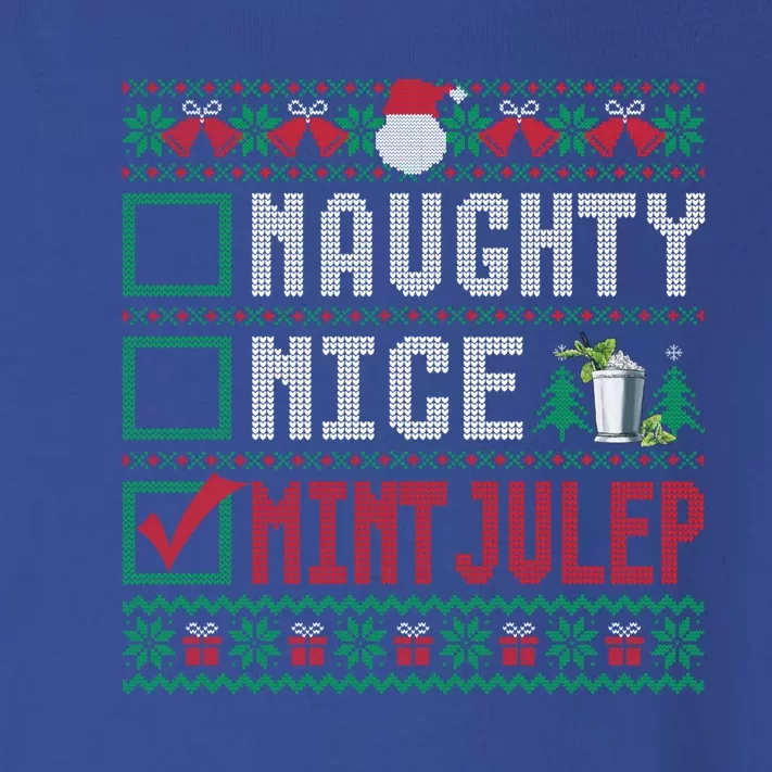 Naughty Nice Mint Julep Christmas List Cocktail Christmas Gift Toddler Long Sleeve Shirt