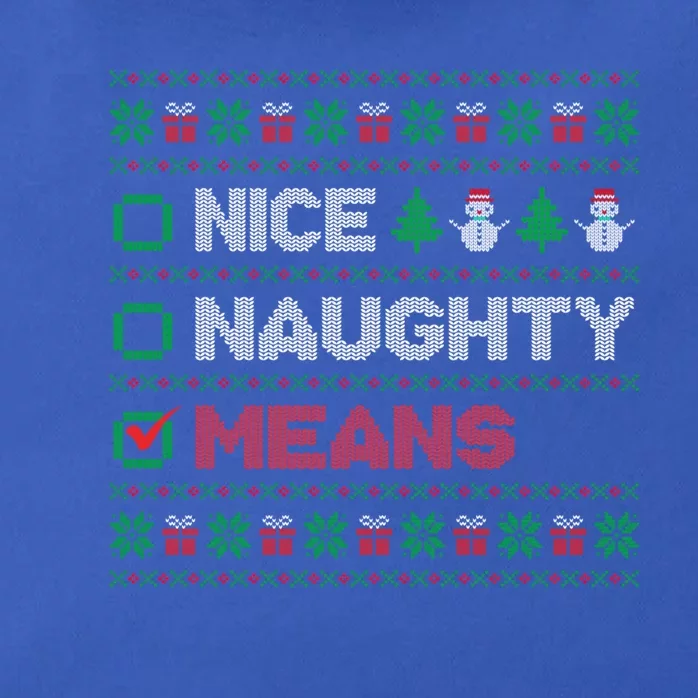 Nice Naughty Means Christmas List Ugly Sweater Gift Zip Tote Bag