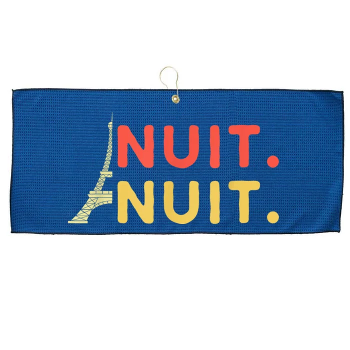 Nuit Nuit Night Night French Words Paris Tower Large Microfiber Waffle Golf Towel