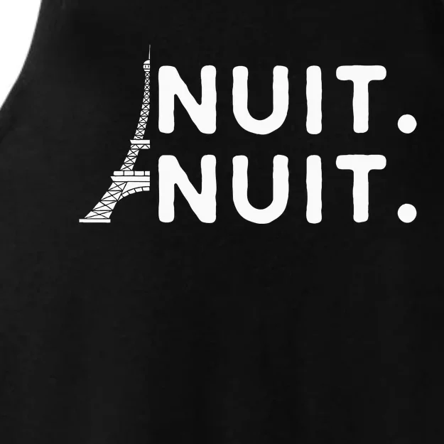 Nuit Nuit Night Night French Words Paris Tower Eiffel Ladies Tri-Blend Wicking Tank