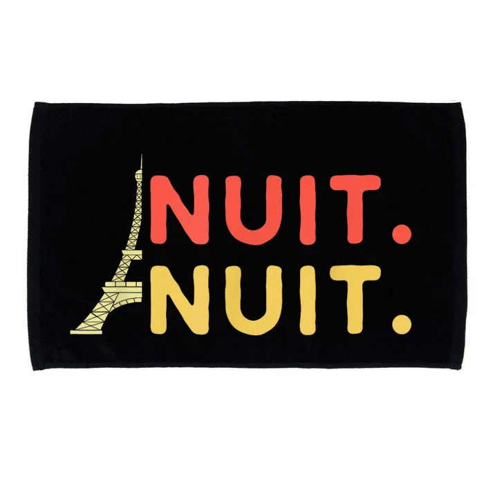 Nuit Nuit Night Night French Words Paris Tower Eiffel Microfiber Hand Towel