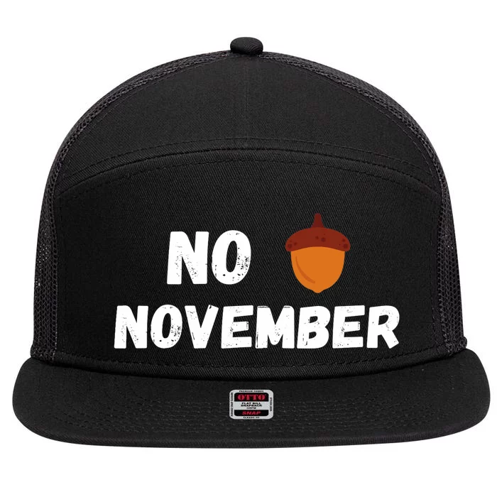 No Nut November Challenge Funny Meme 7 Panel Mesh Trucker Snapback Hat