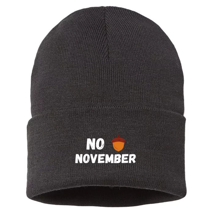 No Nut November Challenge Funny Meme Sustainable Knit Beanie