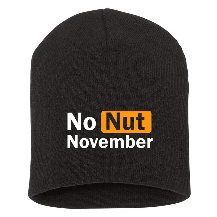 No Nut November Challenge Funny Design Short Acrylic Beanie