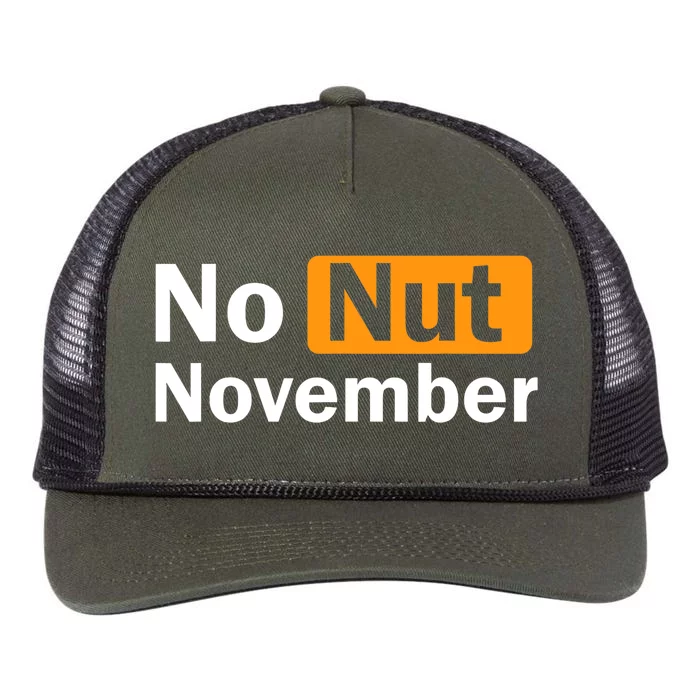 No Nut November Challenge Funny Design Retro Rope Trucker Hat Cap