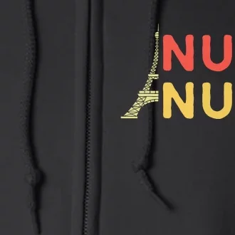 Nuit Nuit Night Night French Words Paris Tower Eiffel Full Zip Hoodie