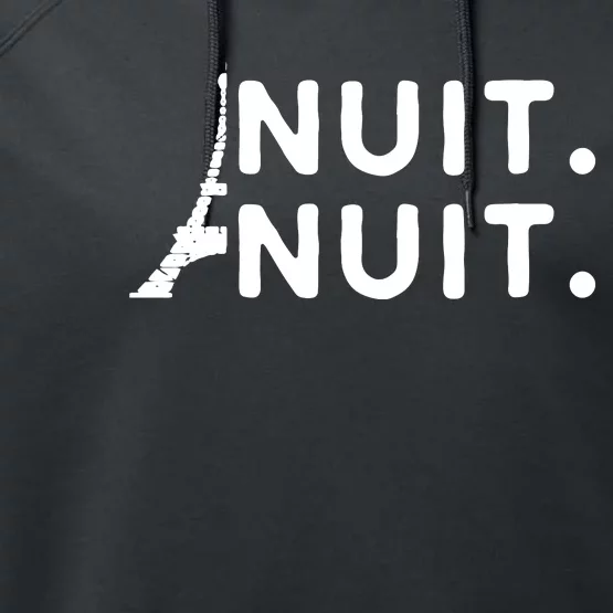 Nuit Nuit Night Night French Words Paris Tower Eiffel Performance Fleece Hoodie