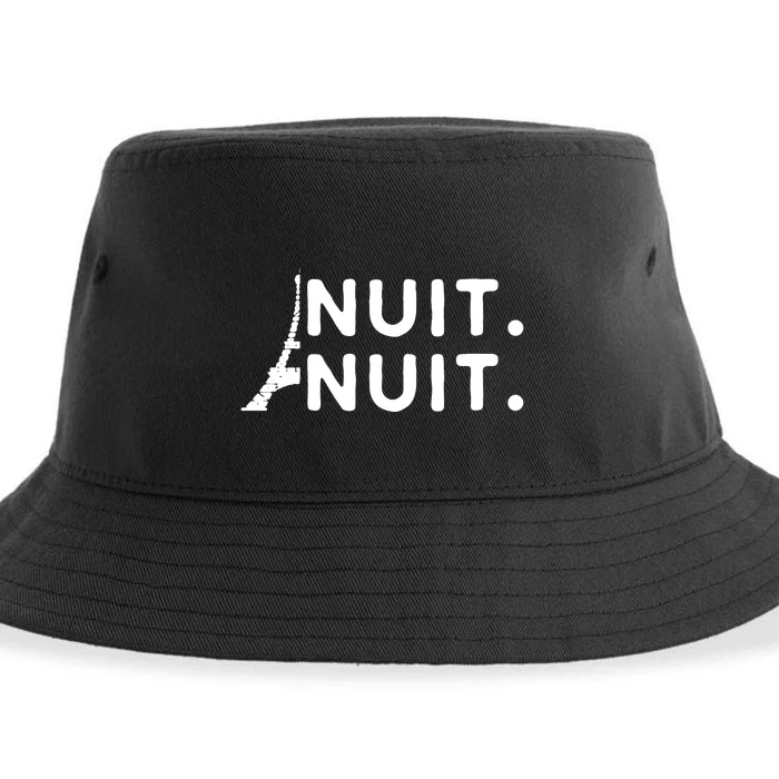 Nuit Nuit Night Night French Words Paris Tower Eiffel Sustainable Bucket Hat