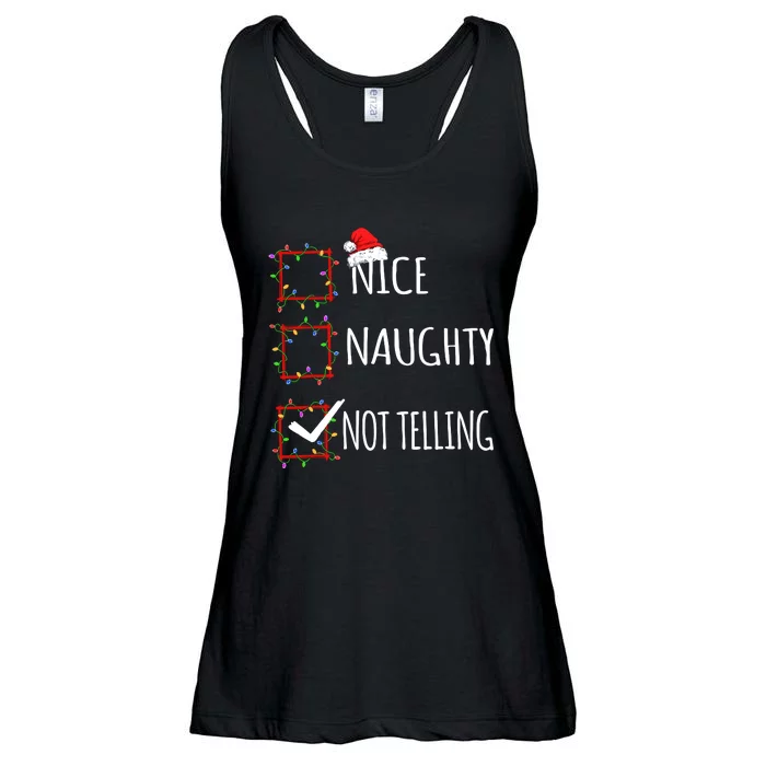 Nice Naughty Not Telling Christmas List Santa Claus Funny Ladies Essential Flowy Tank