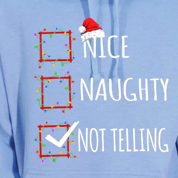 Nice Naughty Not Telling Christmas List Santa Claus Funny Unisex Surf Hoodie