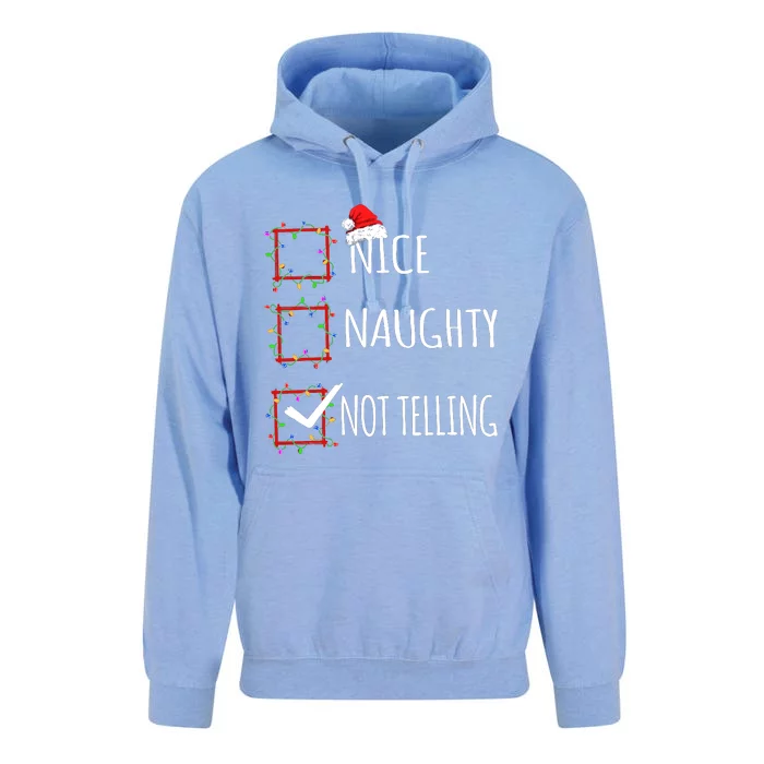 Nice Naughty Not Telling Christmas List Santa Claus Funny Unisex Surf Hoodie