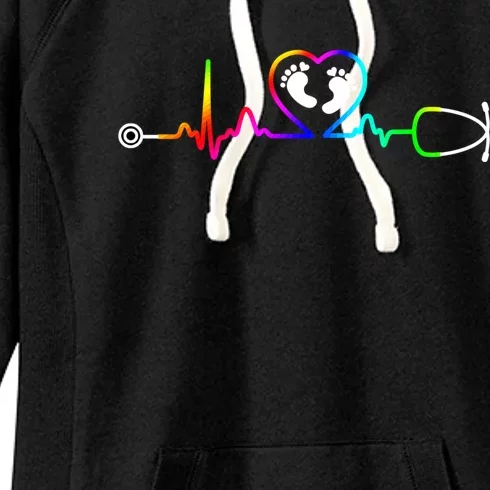 Nicu Nicu Nurse Cute Gift Nicu Nurse Heartbeafunny Gift Women's Fleece Hoodie