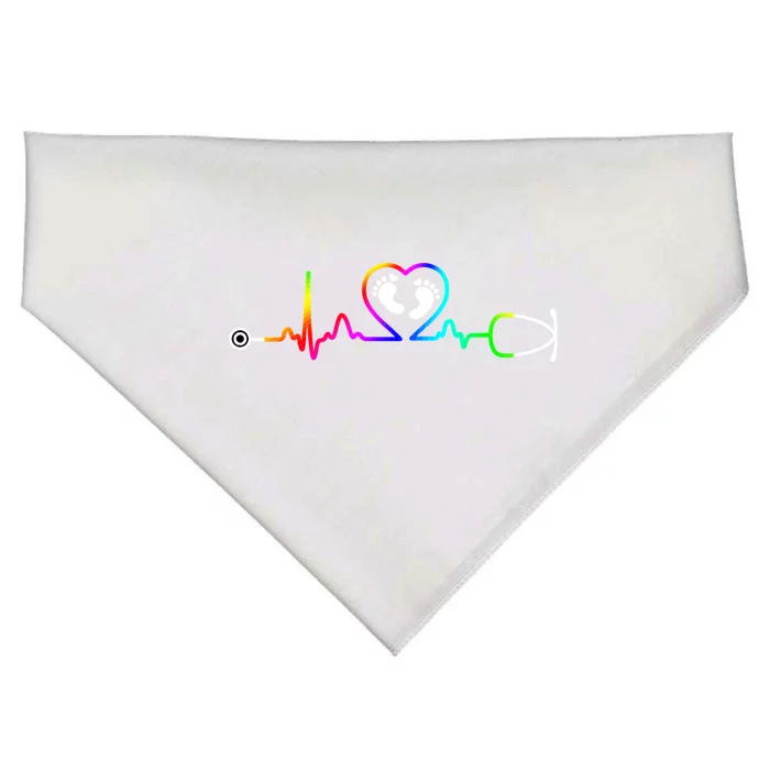 Nicu Nicu Nurse Cute Gift Nicu Nurse Heartbeafunny Gift USA-Made Doggie Bandana