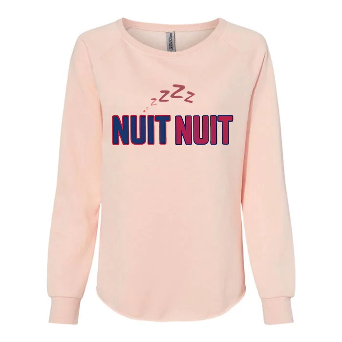 Nuit Nuit Night Night French Words Paris Tower Womens California Wash Sweatshirt