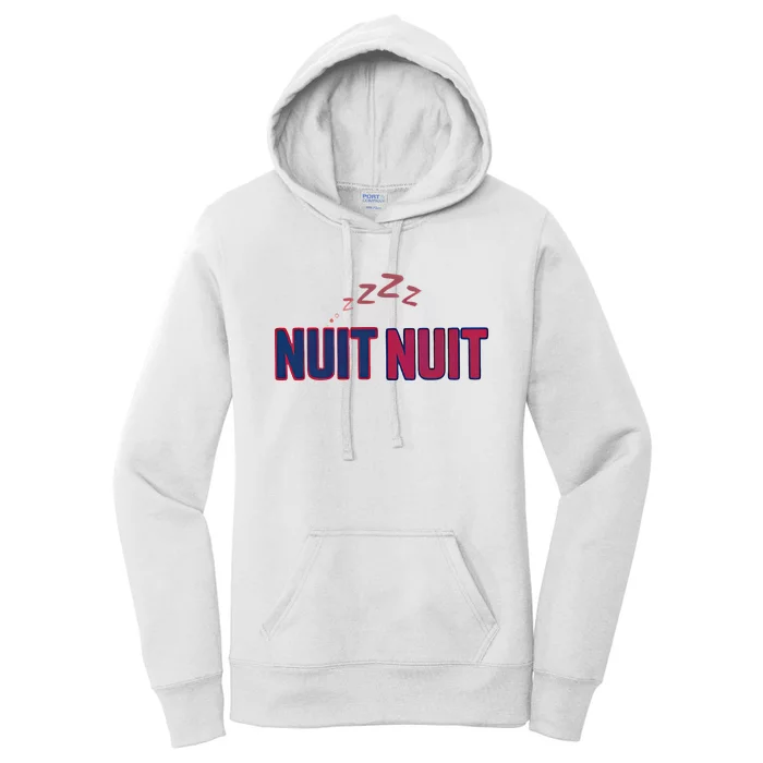 Nuit Nuit Night Night French Words Paris Tower Women's Pullover Hoodie