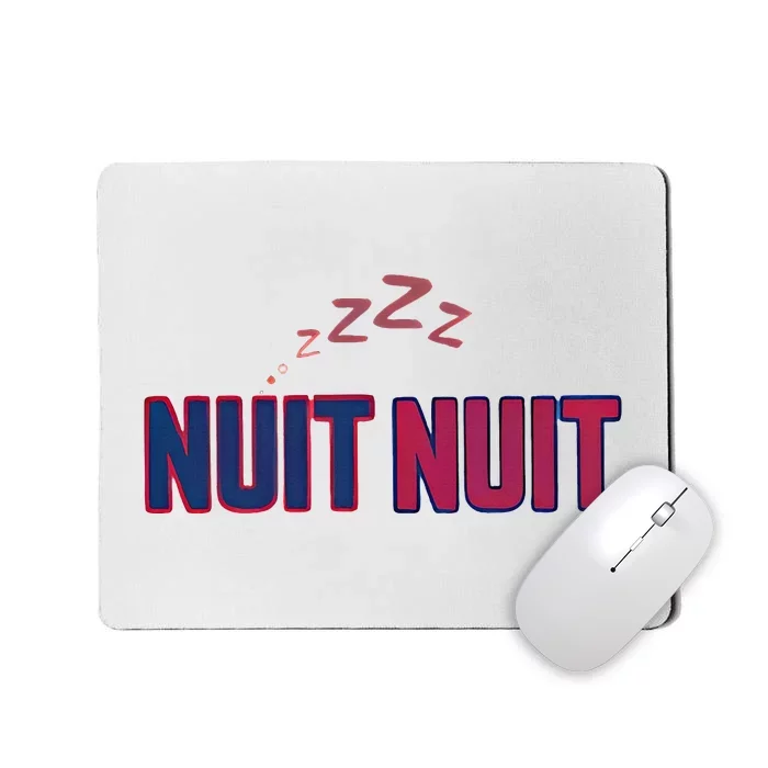 Nuit Nuit Night Night French Words Paris Tower Mousepad