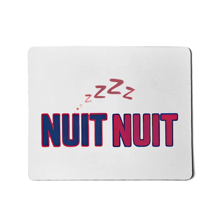 Nuit Nuit Night Night French Words Paris Tower Mousepad