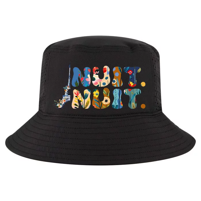 Nuit Nuit Night Night French Words Paris Tower Cool Comfort Performance Bucket Hat