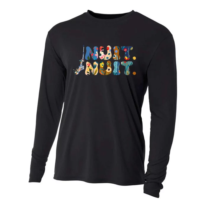 Nuit Nuit Night Night French Words Paris Tower Cooling Performance Long Sleeve Crew