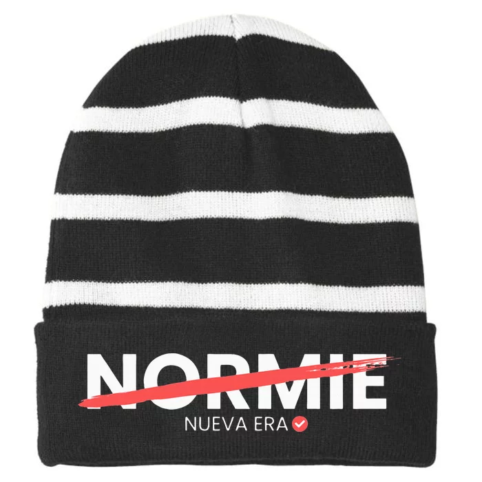 No Normie  Nueva Era En Criptomonedas Striped Beanie with Solid Band