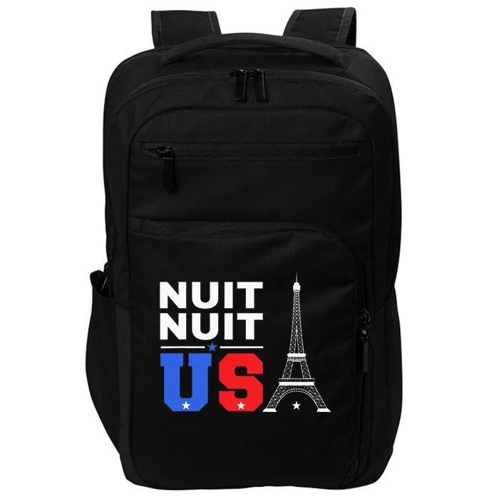 Nuit Nuit Night Night French Words Paris Tower Eiffel Impact Tech Backpack