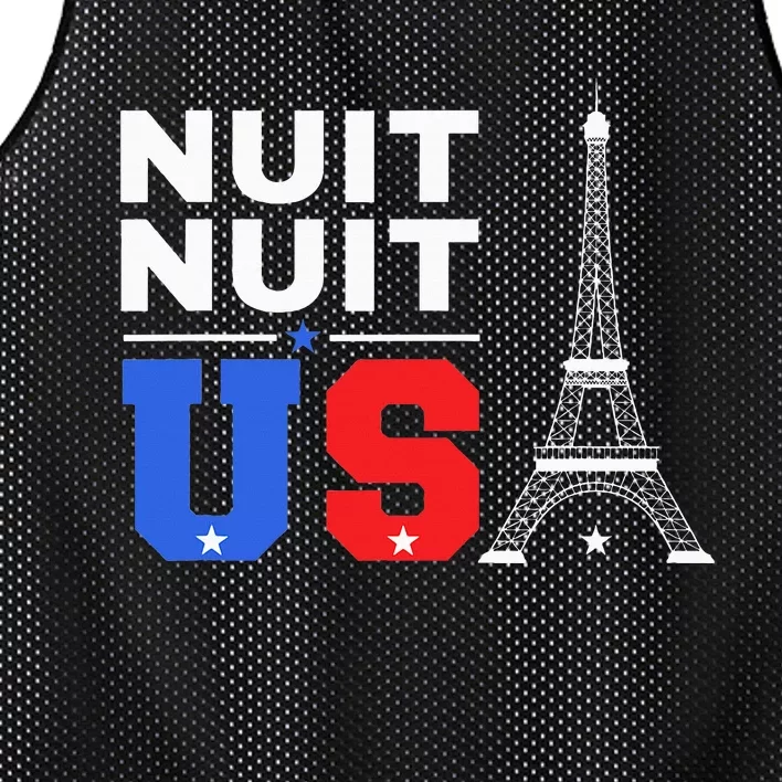 Nuit Nuit Night Night French Words Paris Tower Eiffel Mesh Reversible Basketball Jersey Tank