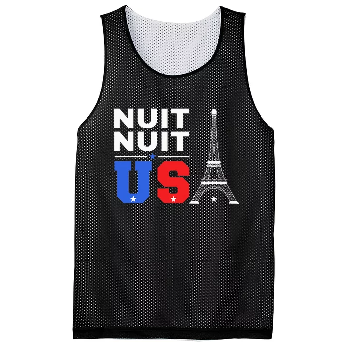 Nuit Nuit Night Night French Words Paris Tower Eiffel Mesh Reversible Basketball Jersey Tank