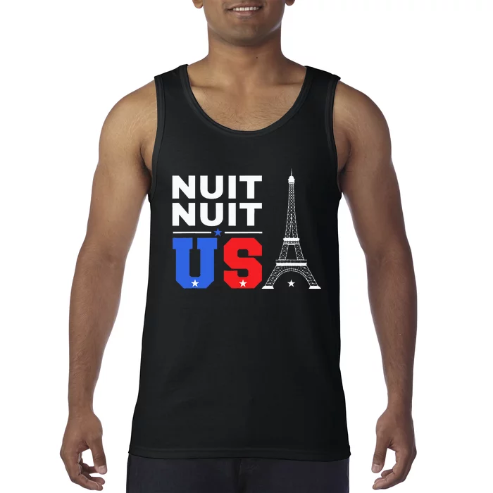 Nuit Nuit Night Night French Words Paris Tower Eiffel Tank Top