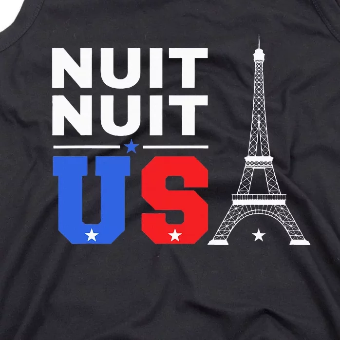 Nuit Nuit Night Night French Words Paris Tower Eiffel Tank Top