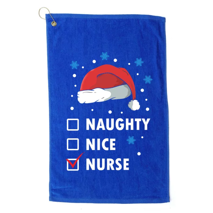 Naughty Nice Nurse Christmas Funny Nurses Xmas Gift Great Gift Platinum Collection Golf Towel